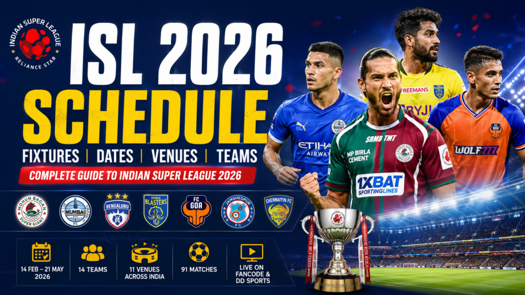 ISL 2026 Schedule: Complete Guide to Indian Super League Fixtures, Teams, Venues & Live Streaming