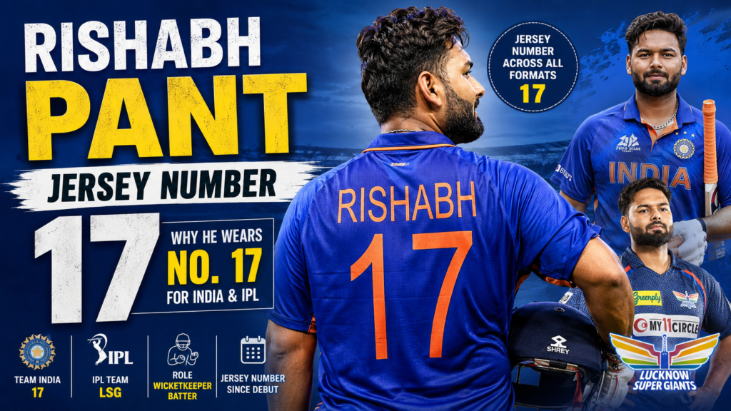 Rishabh Pant Jersey Number: Why He Wears No. 17 for India & IPL (2026 Complete Guide)