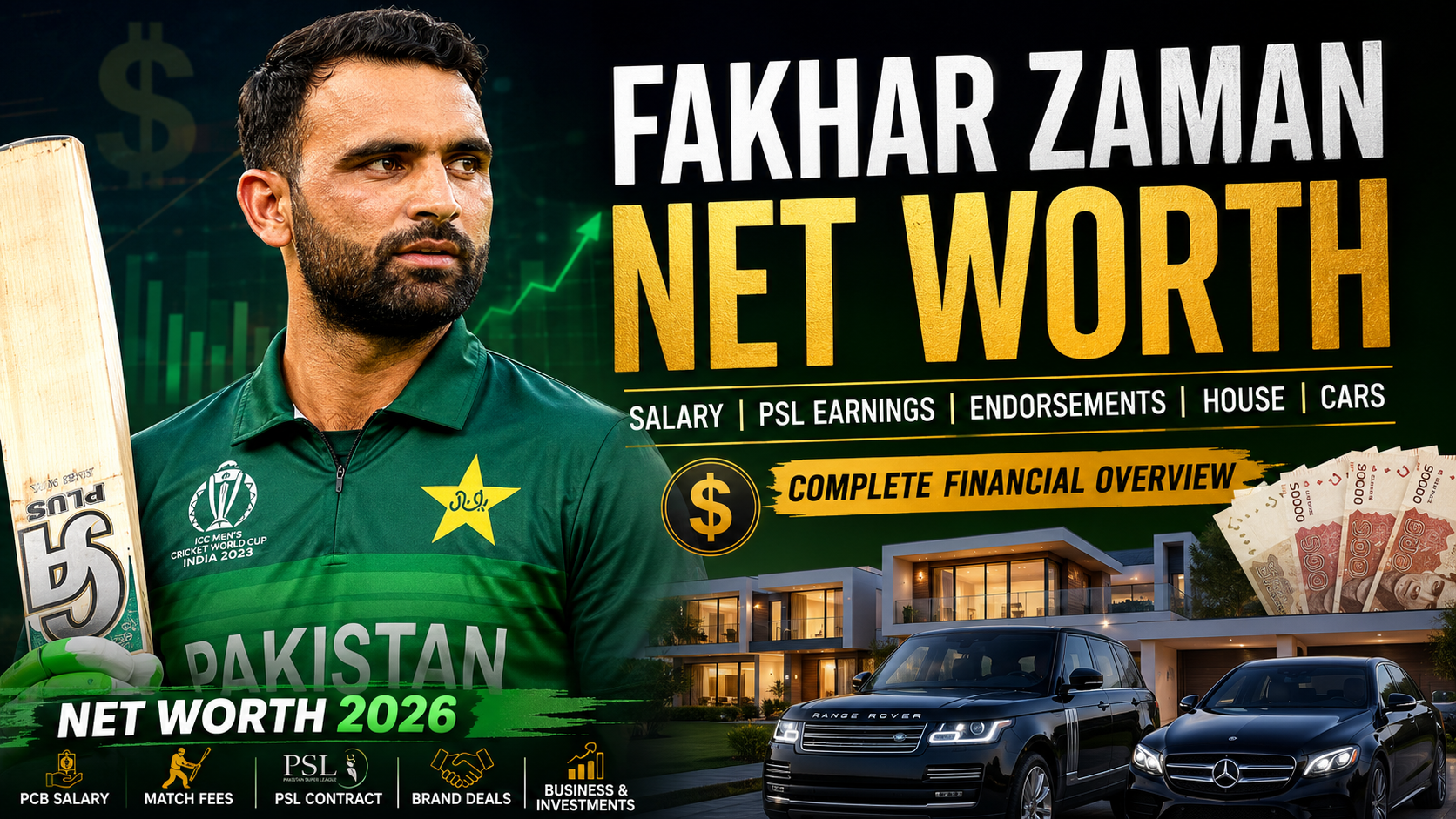 Fakhar Zaman Net Worth 2026: Salary, PSL Earnings, Endorsements, House & Amazing Car Collection