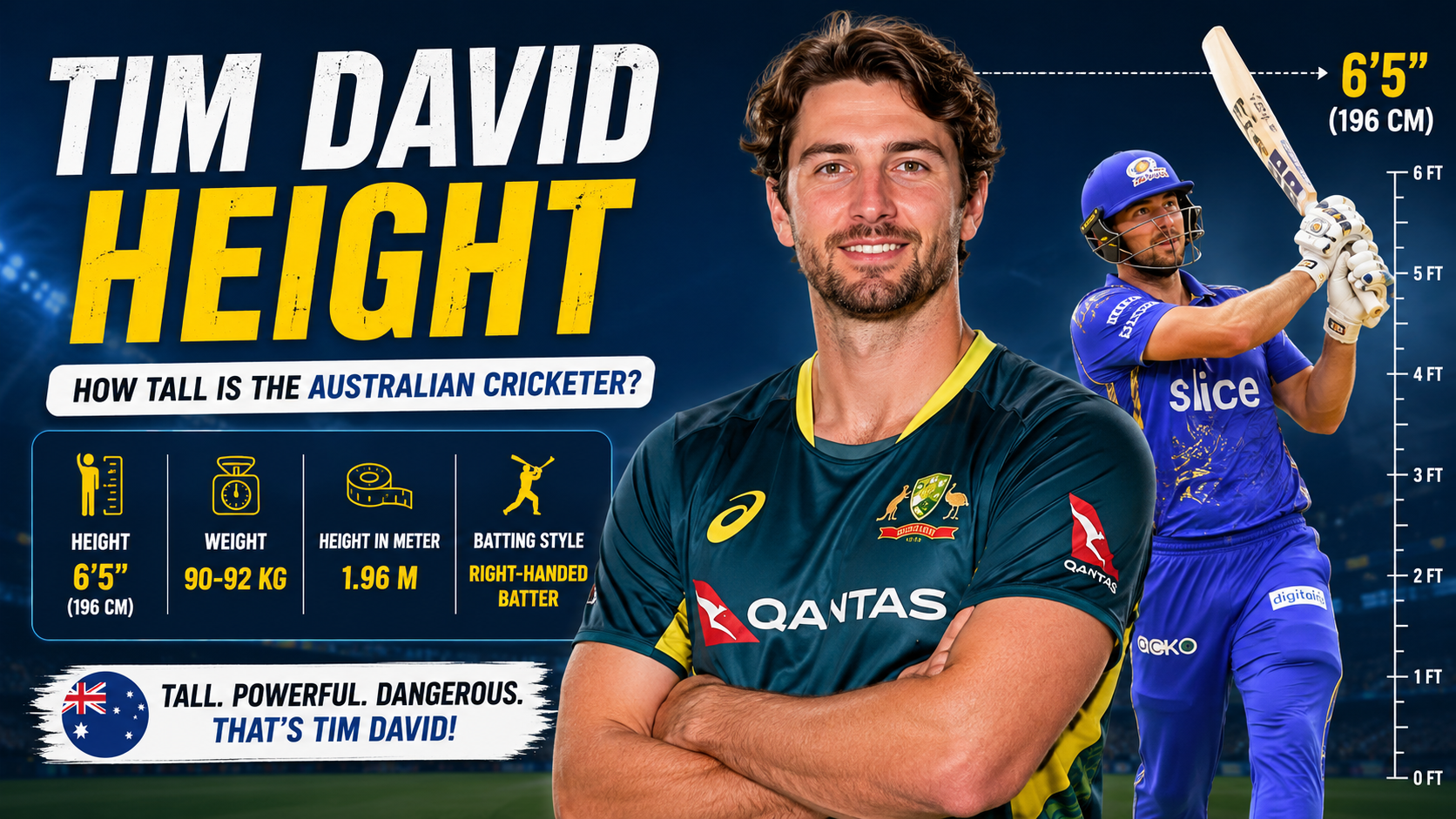 Tim David Height (2026 New Updates): How Tall Is the Australian Cricketer, Amazing Lifestyle & Carrier